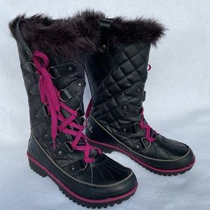 Sorel Snow Boot Side Lace• Faux Fur Top WMNS NL2095 US 7.5 New No Box